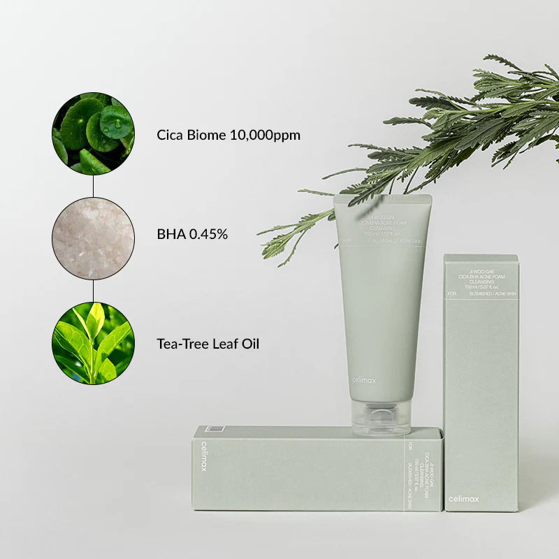 Ji Woo Gae Cica BHA Acne Foam Cleansin