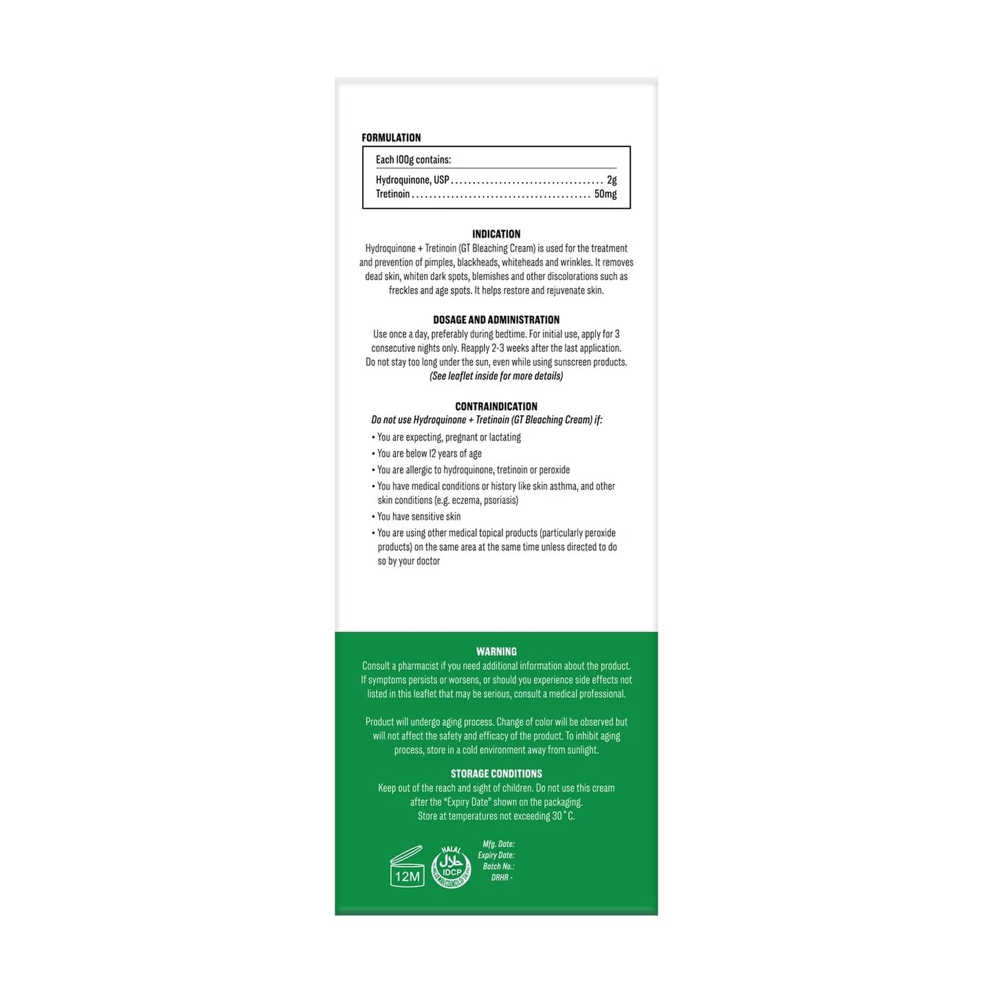 GT Bleaching Anti Acne Cream