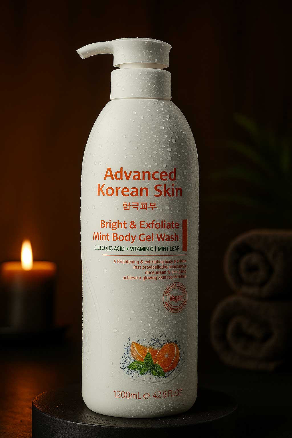 Advanced Korean Skin Bright and Exfoliate Mint Body Gel Wash