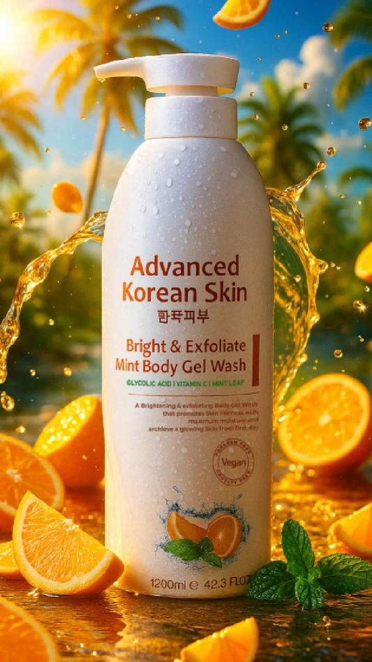 Advanced Korean Skin Bright and Exfoliate Mint Body Gel Wash