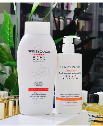 Skin by Zaron Vitamin C Brightening and Moisturizing Body Lotion + Body Wash