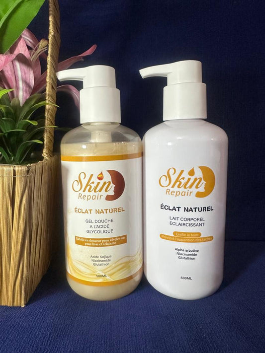 Gel douche à l'Acide Glycolique et Lotion Corporelle éclaircissante