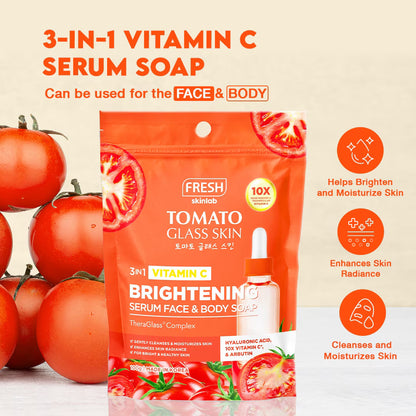 Tomato Glass Skin 3 in 1 Vitamin C Brightening Serum Face & Body Soap