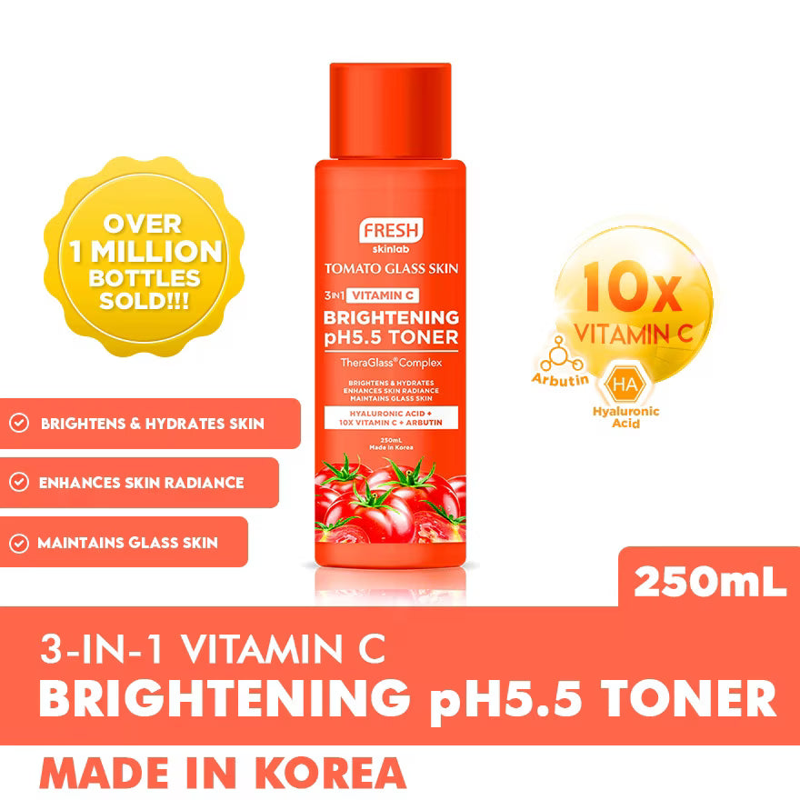 Tomato Glass Skin 3 in 1 Vitamin C Brightening Ph 5.5 Toner