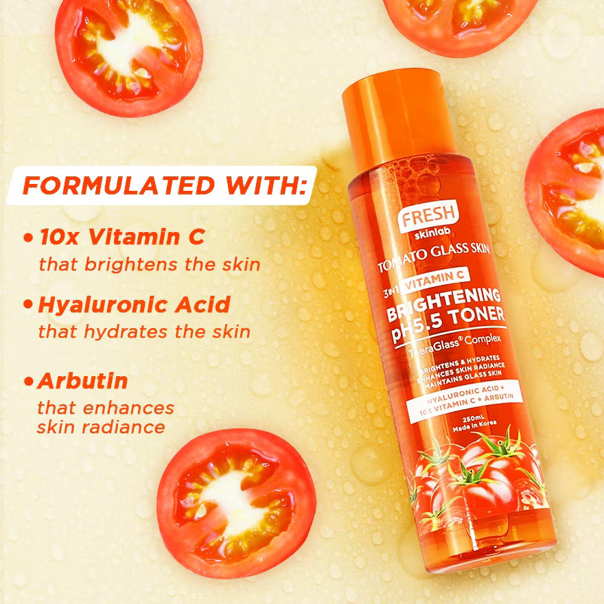 Tomato Glass Skin 3 in 1 Vitamin C Brightening Ph 5.5 Toner