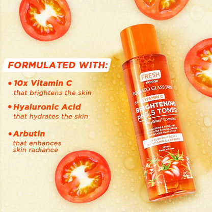 Tomato Glass Skin 3 in 1 Vitamin C Brightening Ph 5.5 Toner
