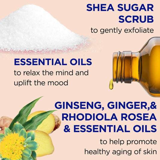 Dr Teal's Shea Sugar Body Scrub with Ginger, Ginseng & Essential Oil