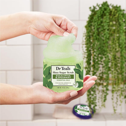 Dr Teal's Shea Sugar Scrub, Eucalyptus & Spearmint Essential Oils