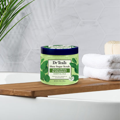 Dr Teal's Shea Sugar Scrub, Eucalyptus & Spearmint Essential Oils