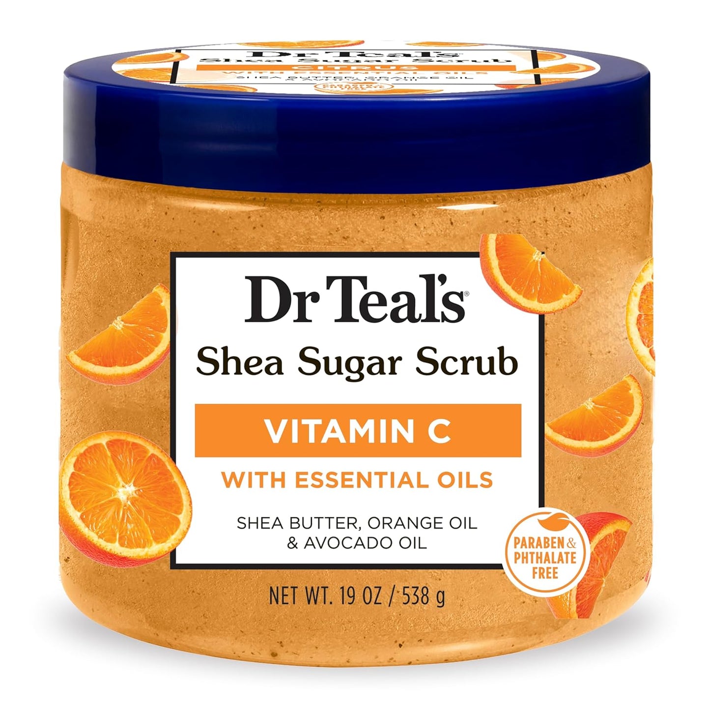 Dr Teal's Shea Sugar Body Scrub, Citrus with Essential Oils & Vitamin C
