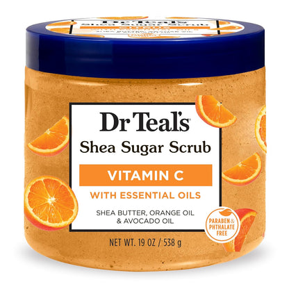 Dr Teal's Shea Sugar Body Scrub, Citrus with Essential Oils & Vitamin C