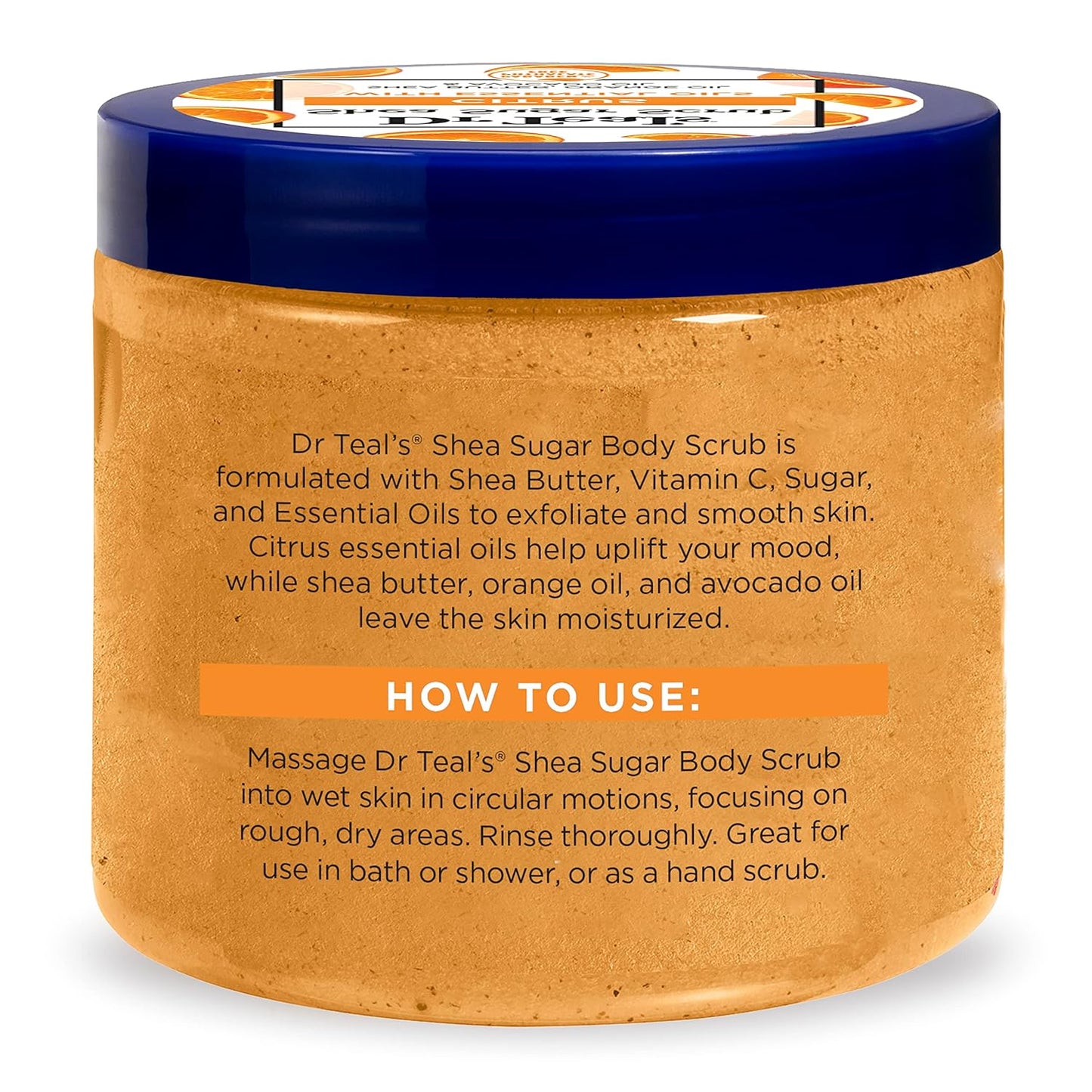 Dr Teal's Shea Sugar Body Scrub, Citrus with Essential Oils & Vitamin C