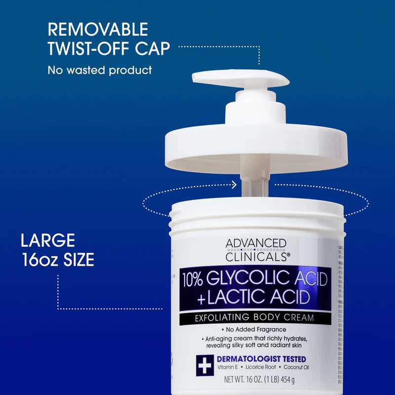 Body Exfoliating Cream 10% Glycolic Acid + Lactic Acid