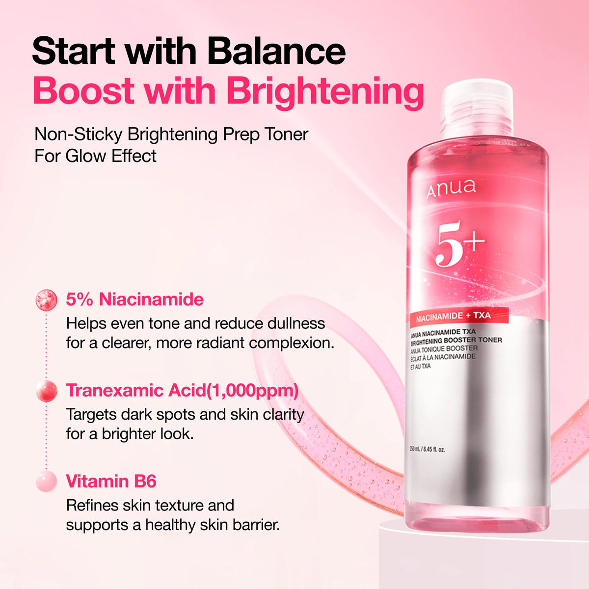 Niacinamide & Acide Tranexamique – Toner Booster Éclat