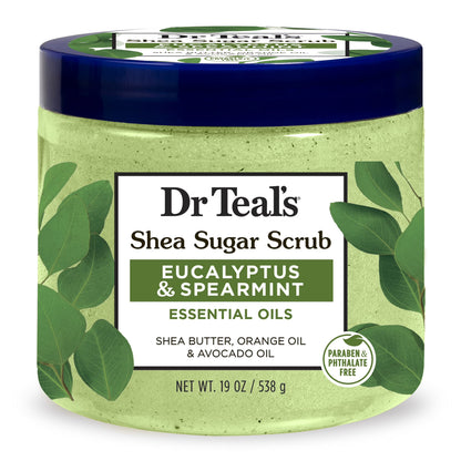 Dr Teal's Shea Sugar Scrub, Eucalyptus & Spearmint Essential Oils