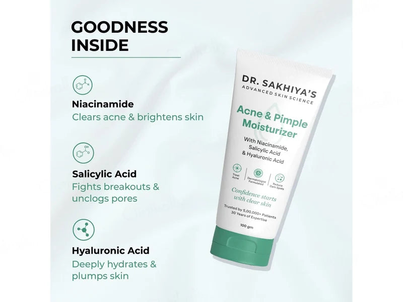 Dr. Sakhiya’s Acne & Pimple Moisturizer – Soin Hydratant Anti-Acné