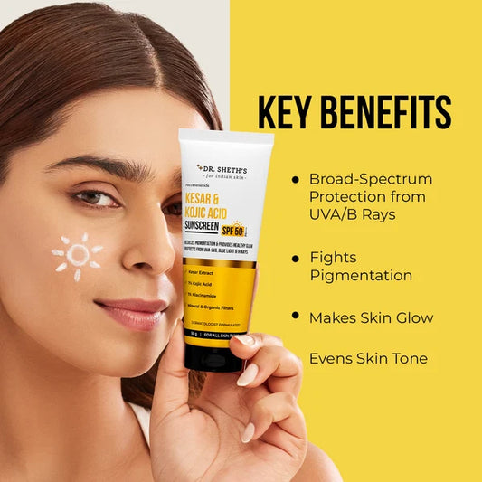 Dr. Sheth’s Kesar & Kojic Acid Sunscreen SPF 50+ PA++++