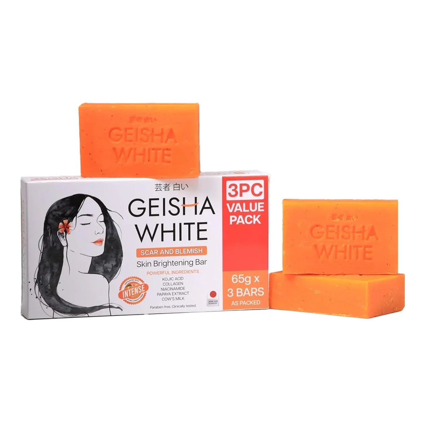 Scar & Blemish Skin Brightening Bar 3x65g - Intense