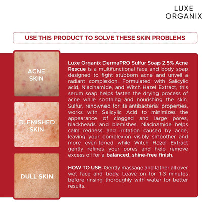 DermaPRO Sulfur Soap 2.5% Acne Rescue