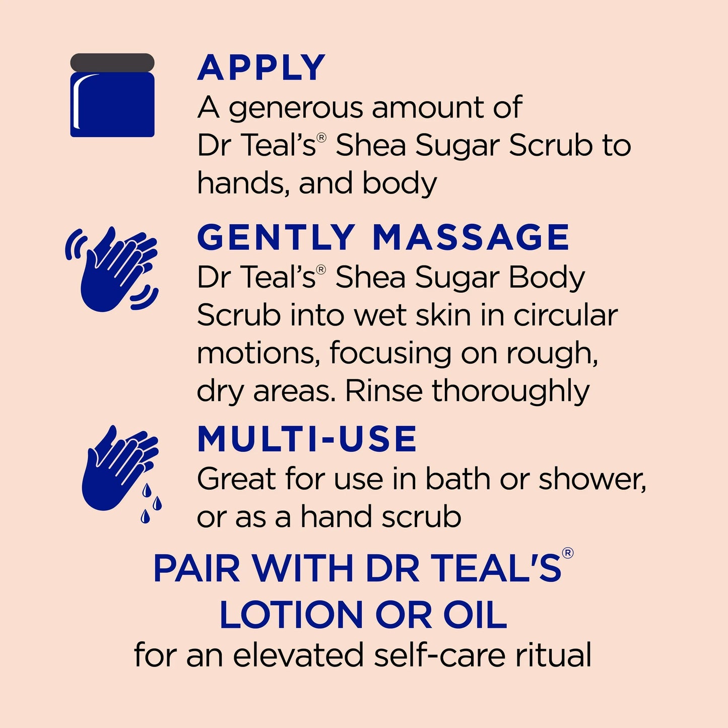 Dr Teal's Shea Sugar Body Scrub with Ginger, Ginseng & Essential Oil