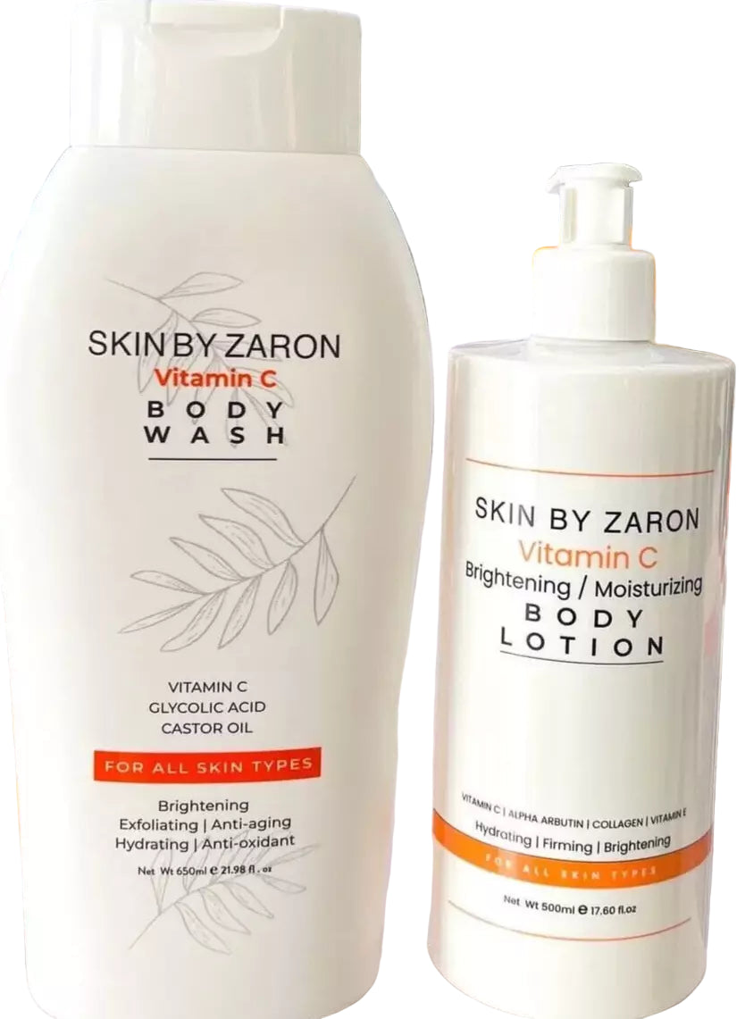 Skin by Zaron Vitamin C Brightening and Moisturizing Body Lotion + Body Wash