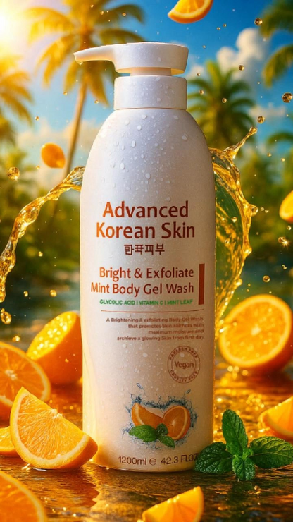 Advanced Korean Skin Bright and Exfoliate Mint Body Gel Wash